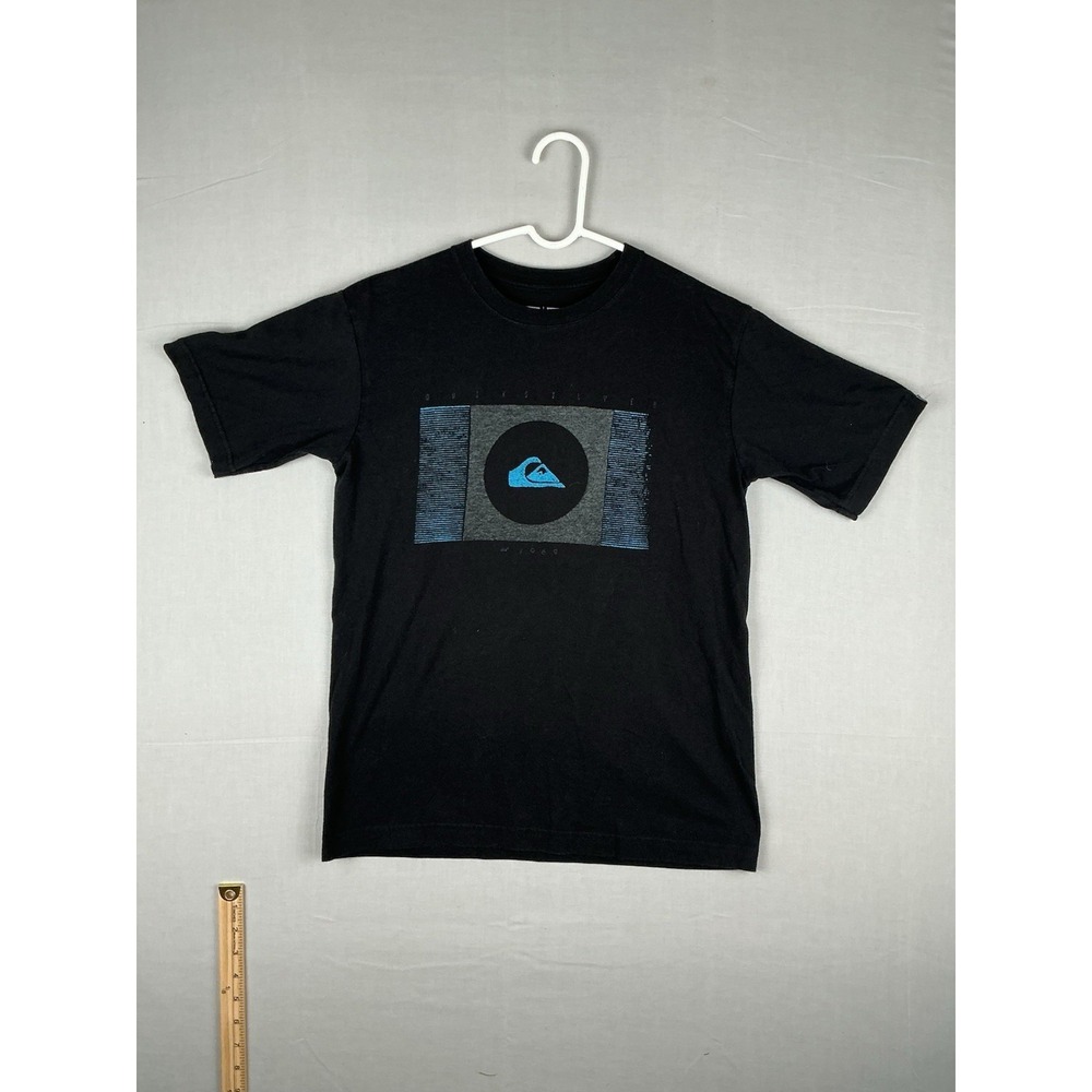 Quiksilver Black Logo Graphic T-Shirt‎ Mens Large Cotton Blend